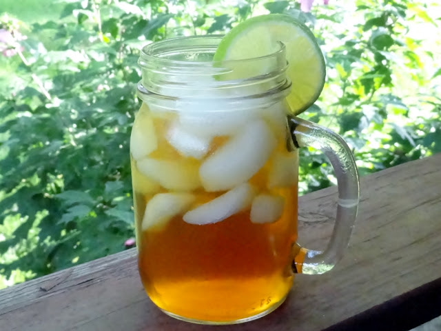 Summer sipping iced tea on the front porch