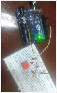 e)(o: Menyalakan Led dan Blink dengan push button menggunakan Arduino