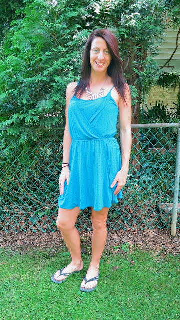 Blue Polka Dot Summer Dress Outfit