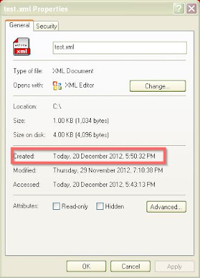 File Created Time Changed Through Java Program