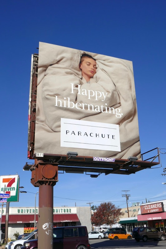 Happy hibernating Parachute Home billboard Ventura Boulevard Happy Hibernating Parachute Home billboard