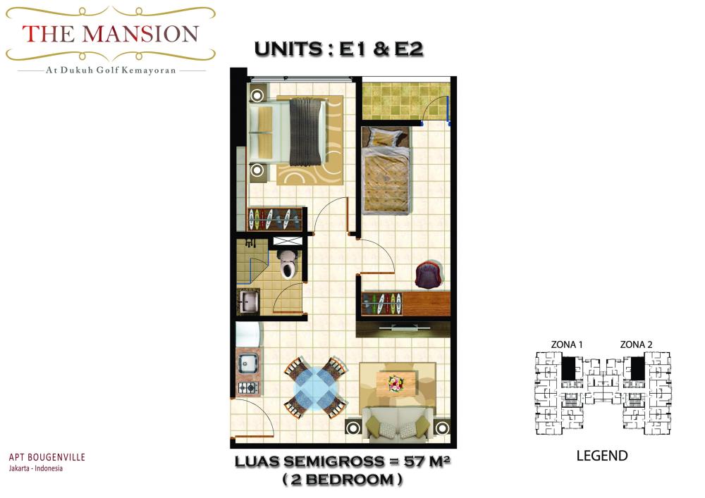 Apartemen The Mansion at Dukuh Golf Kemayoran TIPE UNIT