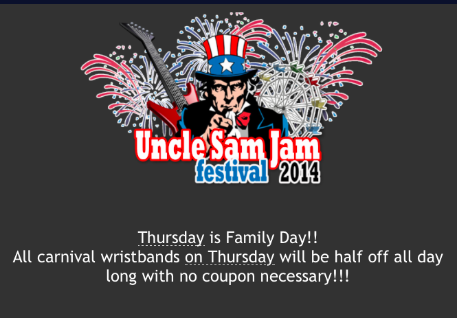 FREE IS MY LIFE: FREE 5th Annual Uncle Sam Jam Music Festival in Woodhaven 7/10 - 7/13
