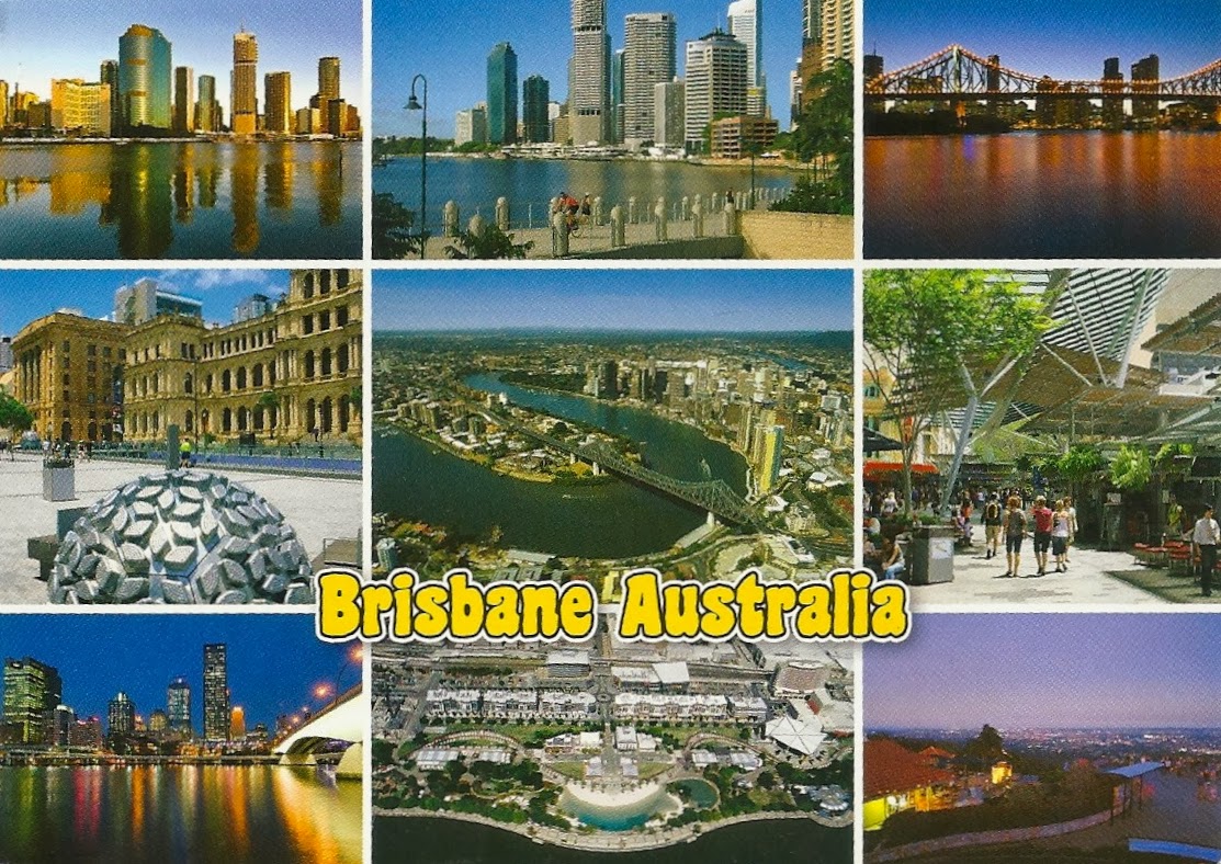 My Favorite Views Australia Brisbane, 9 Multivew Postcard