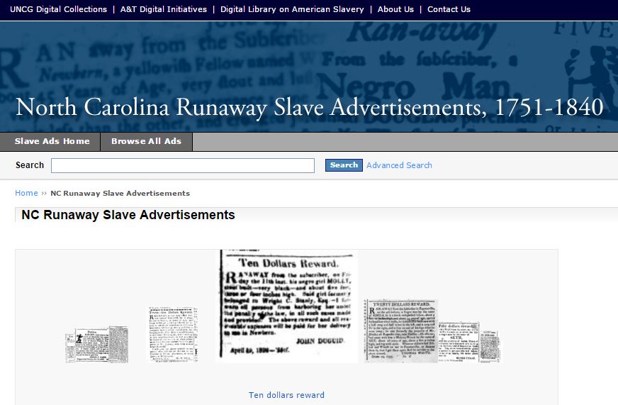 UpFront with NGS Runaway Slave Advertisements Invaluable to