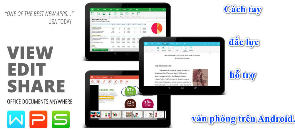 WPS Office - Word, Docs, PDF, Note, Slide & Sheet  APK Full, Cách tay  đắc lực