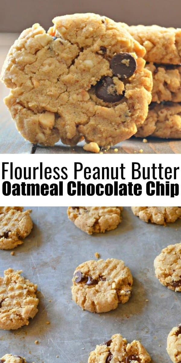 Flourless Peanut Butter Chocolate Chip Cookies are super easy to make and so good from Serena Bakes Simply From Scratch.
