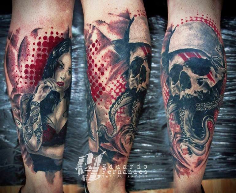 Skull Girl Tattoo Tattoo