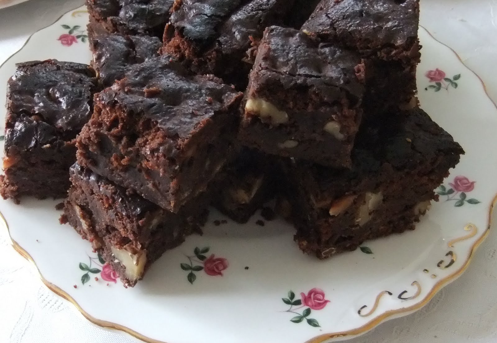 Rising To The Berry Dark Indulgent Chocolate and Walnut Brownies