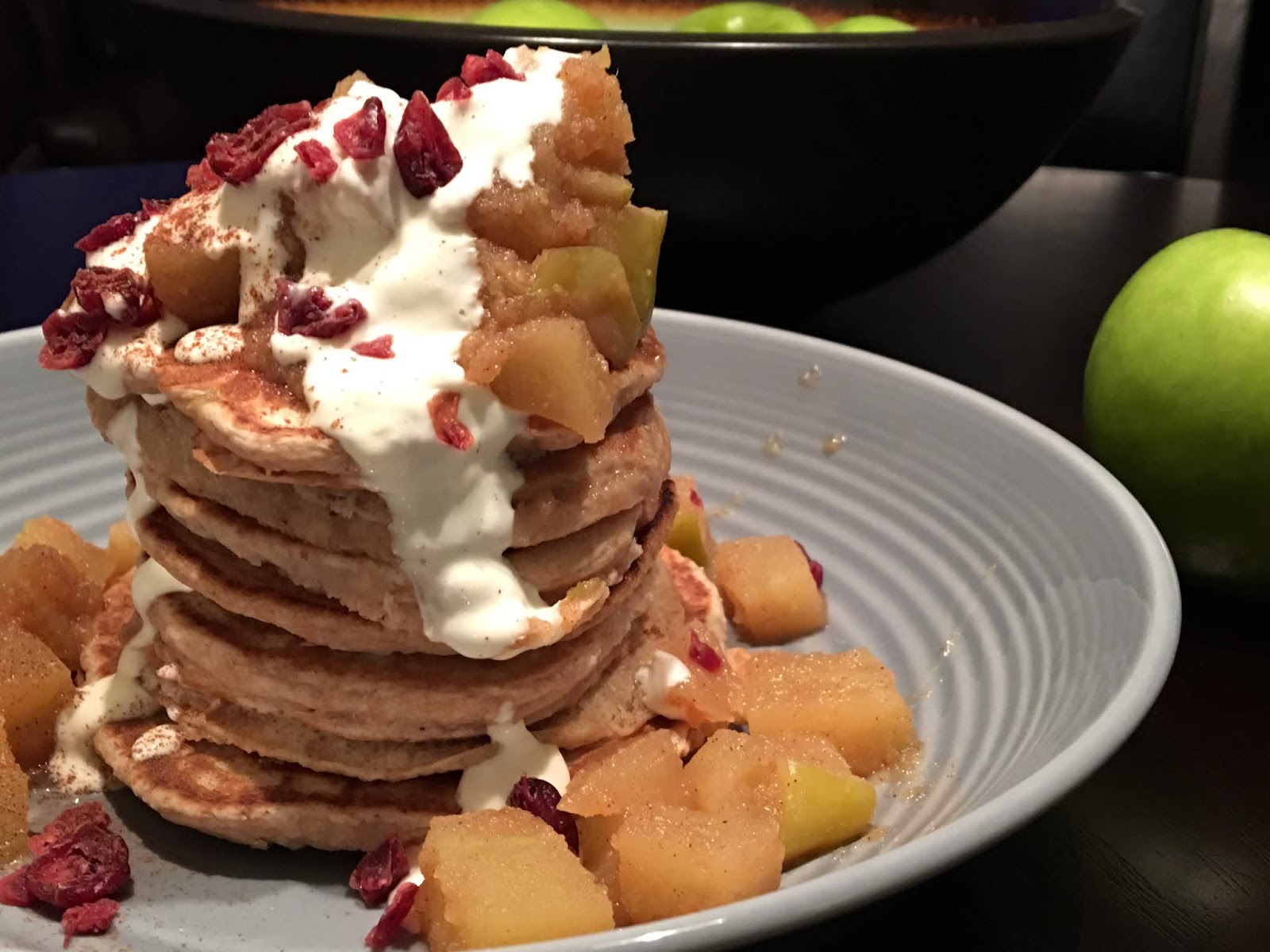 Pancakes with Cinnamon Apple Topping