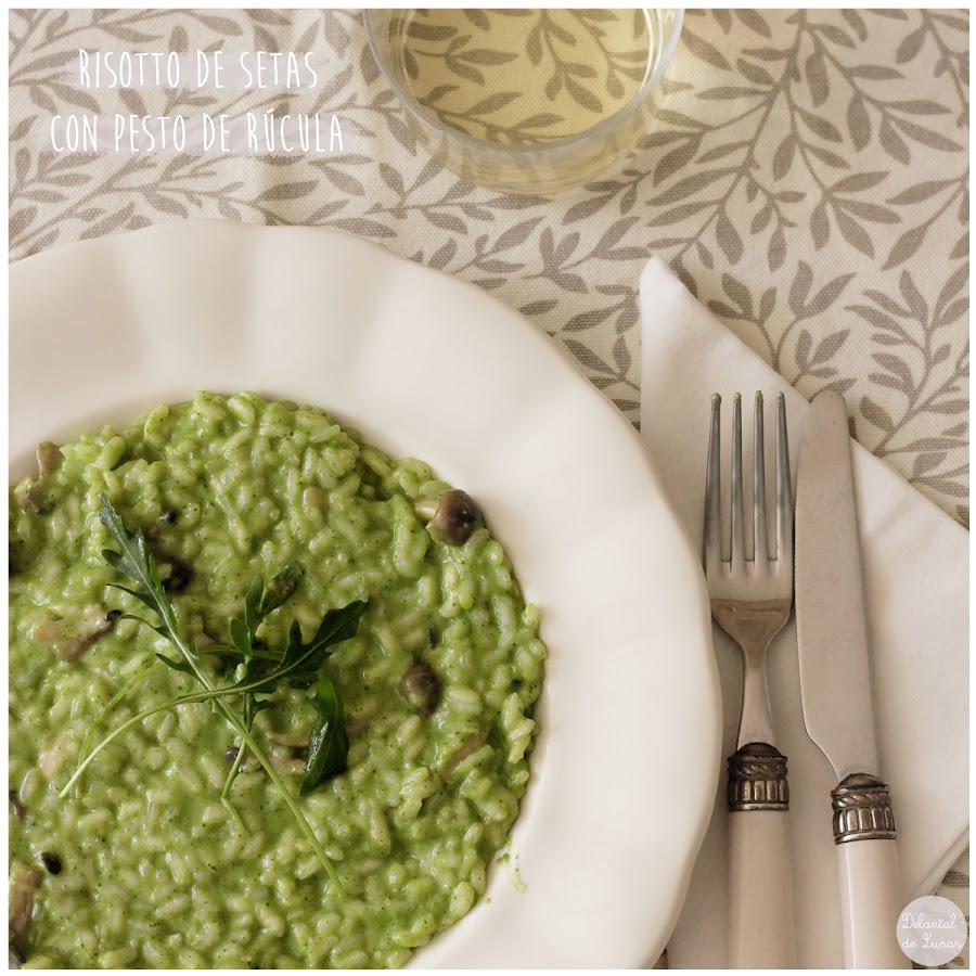 Foto: Risotto de setas con pesto de rúcula