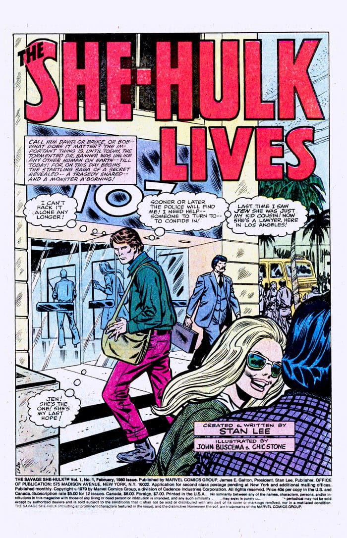 Savage She-Hulk #1 John Buscema marvel key issue 1970s bronze age comic book page - 1st appearance
