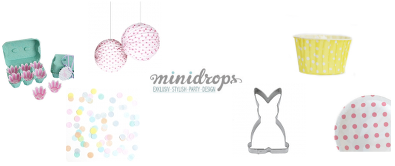 Minidrops, Partyshop Produktcollage Ostern