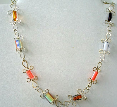 Summer morning (lampwork glass, sterling silver; wire wrapping & jig; necklace; 100% handcrafted) :: All Pretty Things