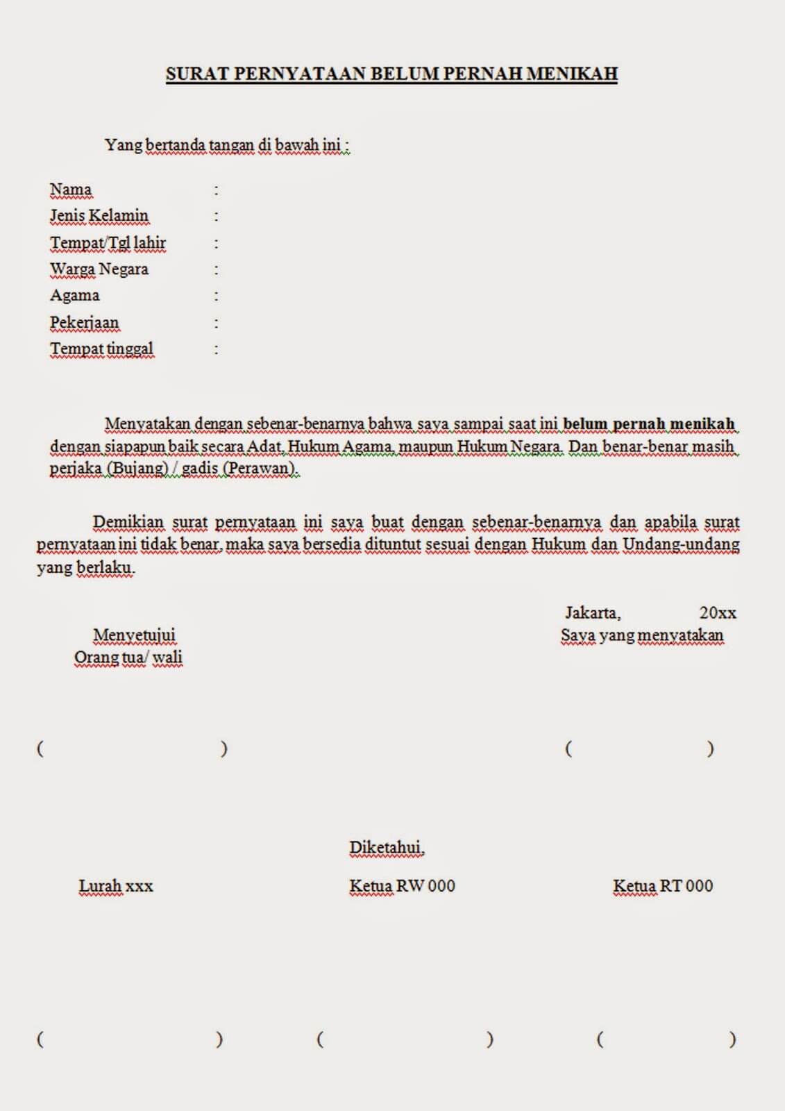 Contoh Surat Orton Contoh Surat Kuasa Wali Nikah Bertemuco