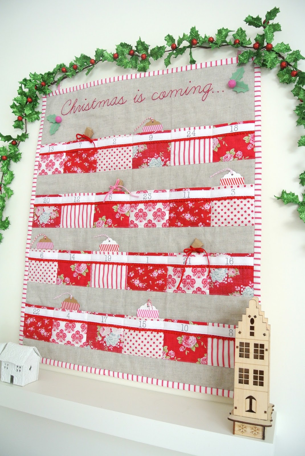 Sew Sweet Violet Quilted Advent Calendar Pattern..