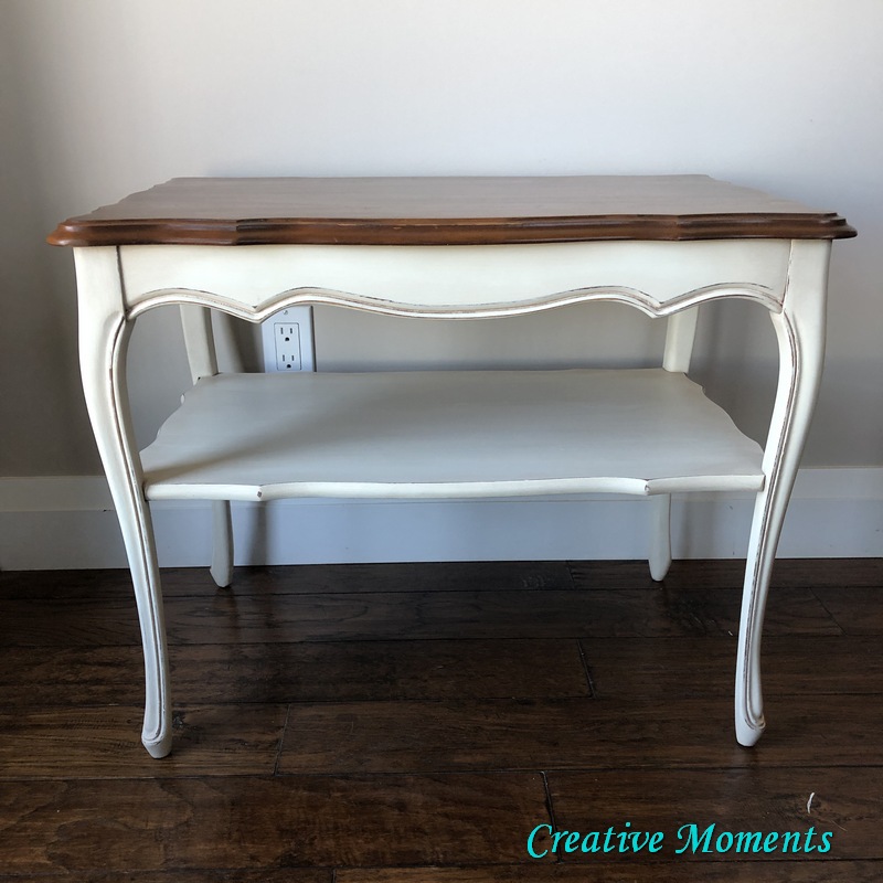 Vintage French Provincial End Tables Walnut Stain & Limestone
