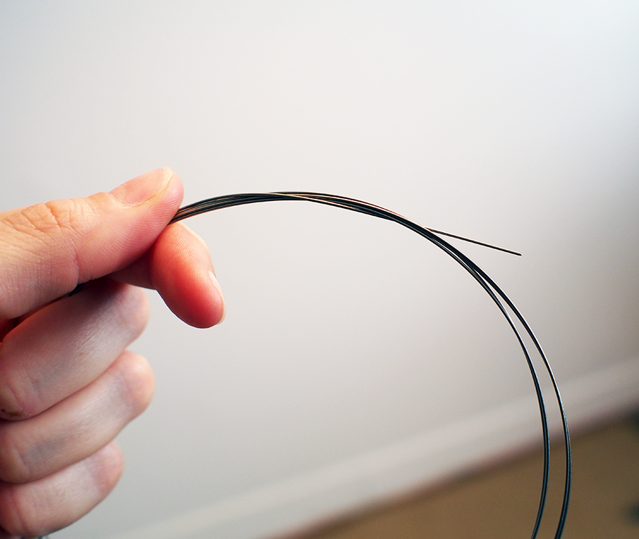 Lazadas flexible blocking wires, blogged by Dayana Knits