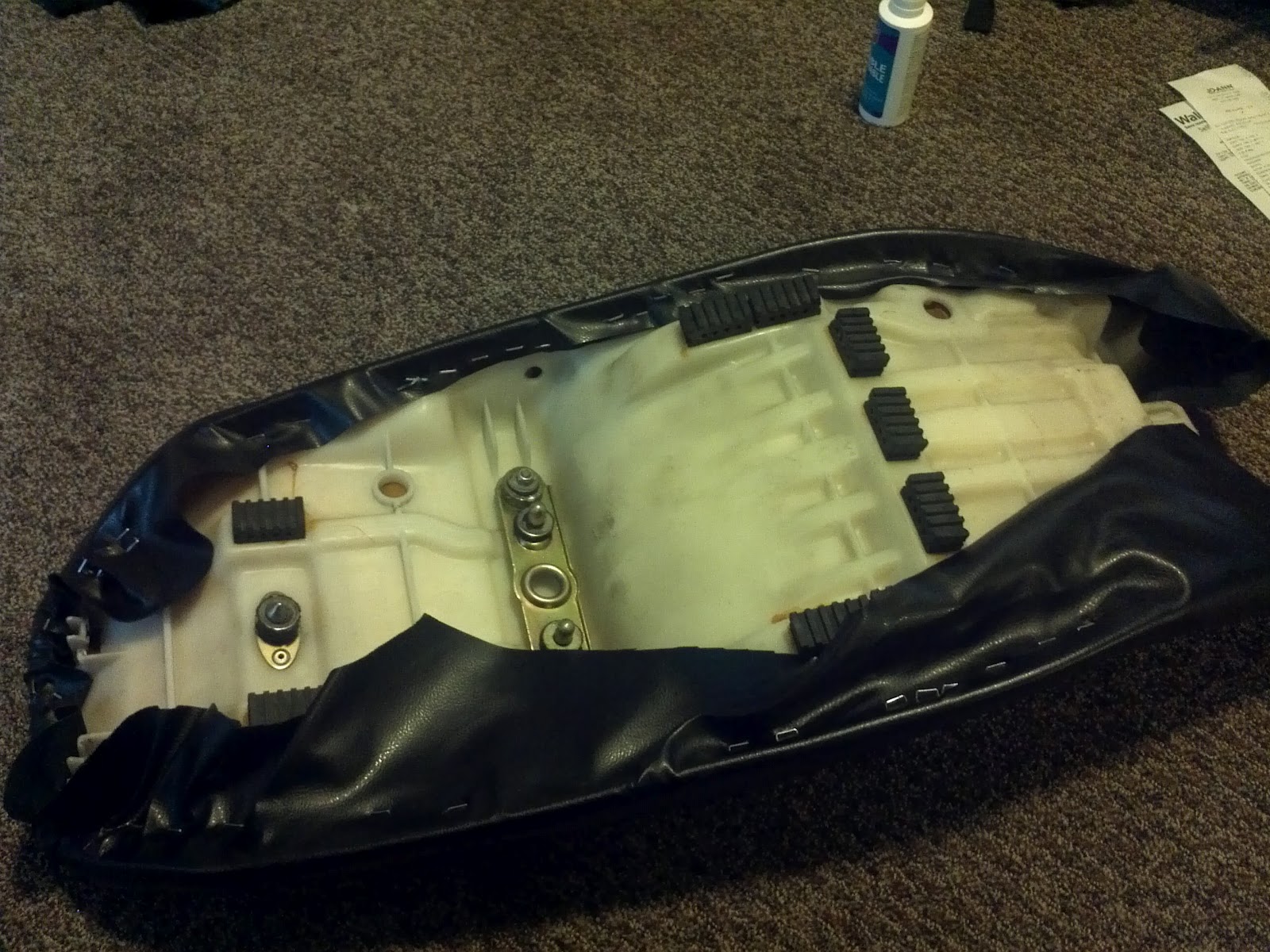 Austin's Crazy Science Blog How to reupholster motorcycle seat.