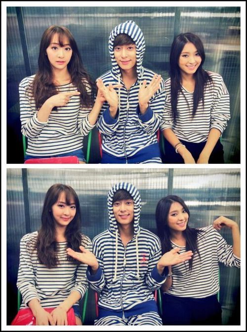 SISTAR's Bora, Dasom and Boyfriend Donghyun, the "Stripes Siblings