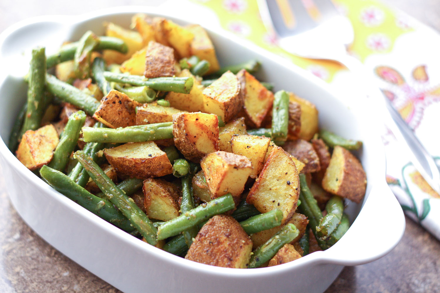 Barefeet In The Kitchen Turmeric Roasted Potatoes With Green Beans