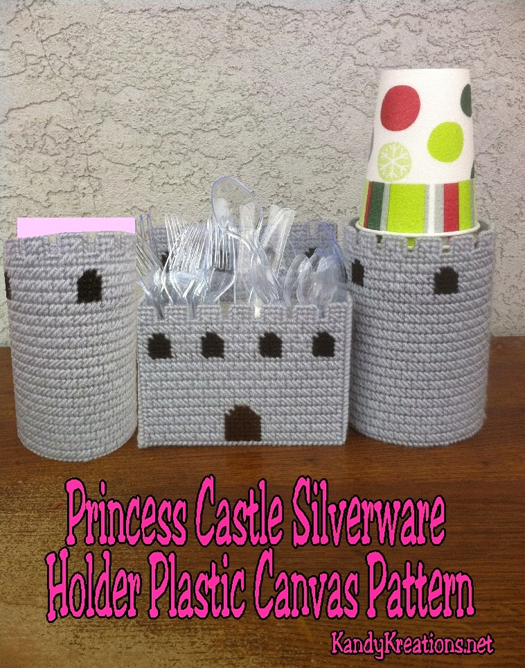 DIY Party Mom Princess Castle Silverware Holder Plastic Canvas Patterns