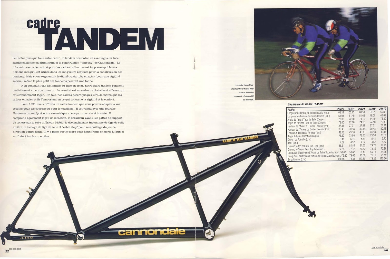 CATALOGUES CANNONDALE CANNONDALE 1991