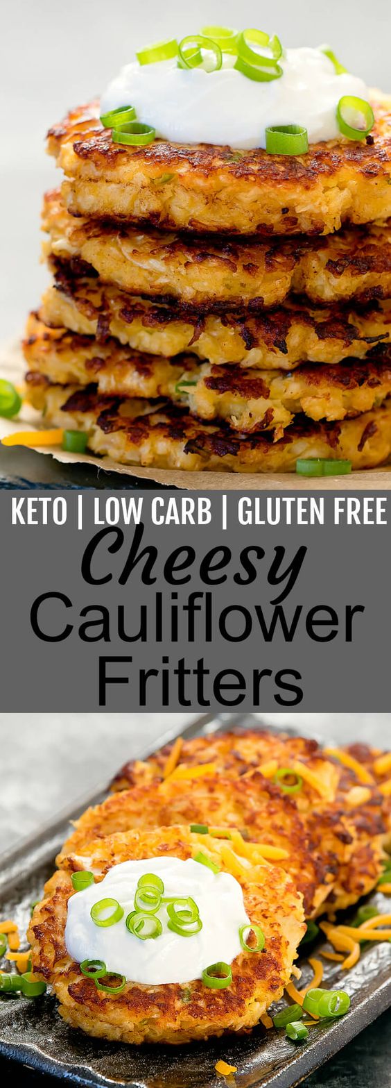CHEESY CAULIFLOWER FRITTERS (KETO, LOW CARB) Book Of Recipes