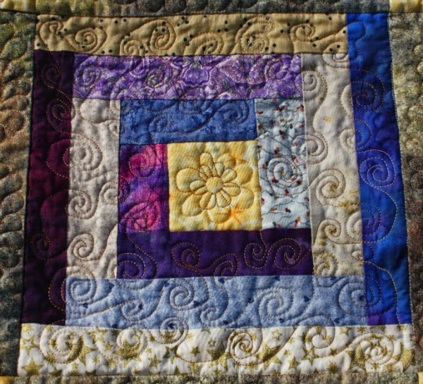 Spiral free motion quilting