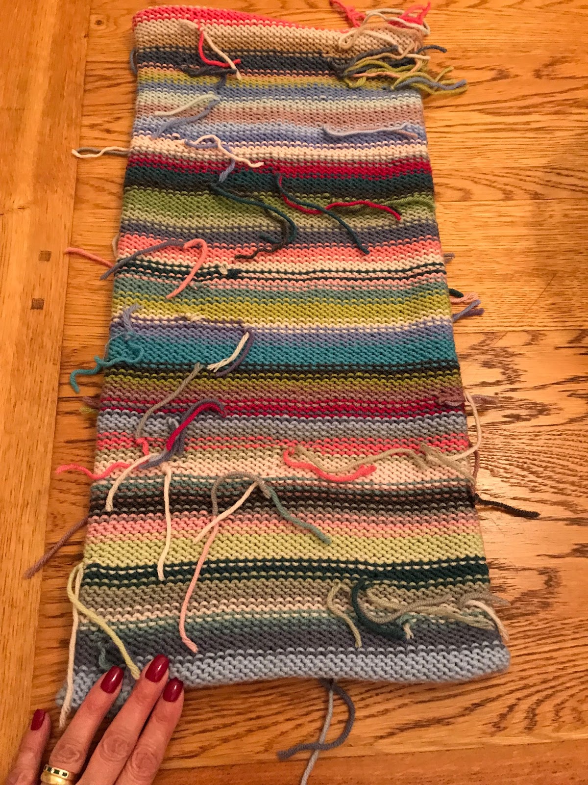 knitted merino stripey cowl tube