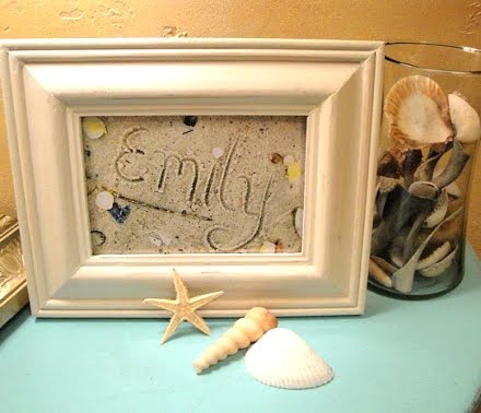 framed sand writing picture