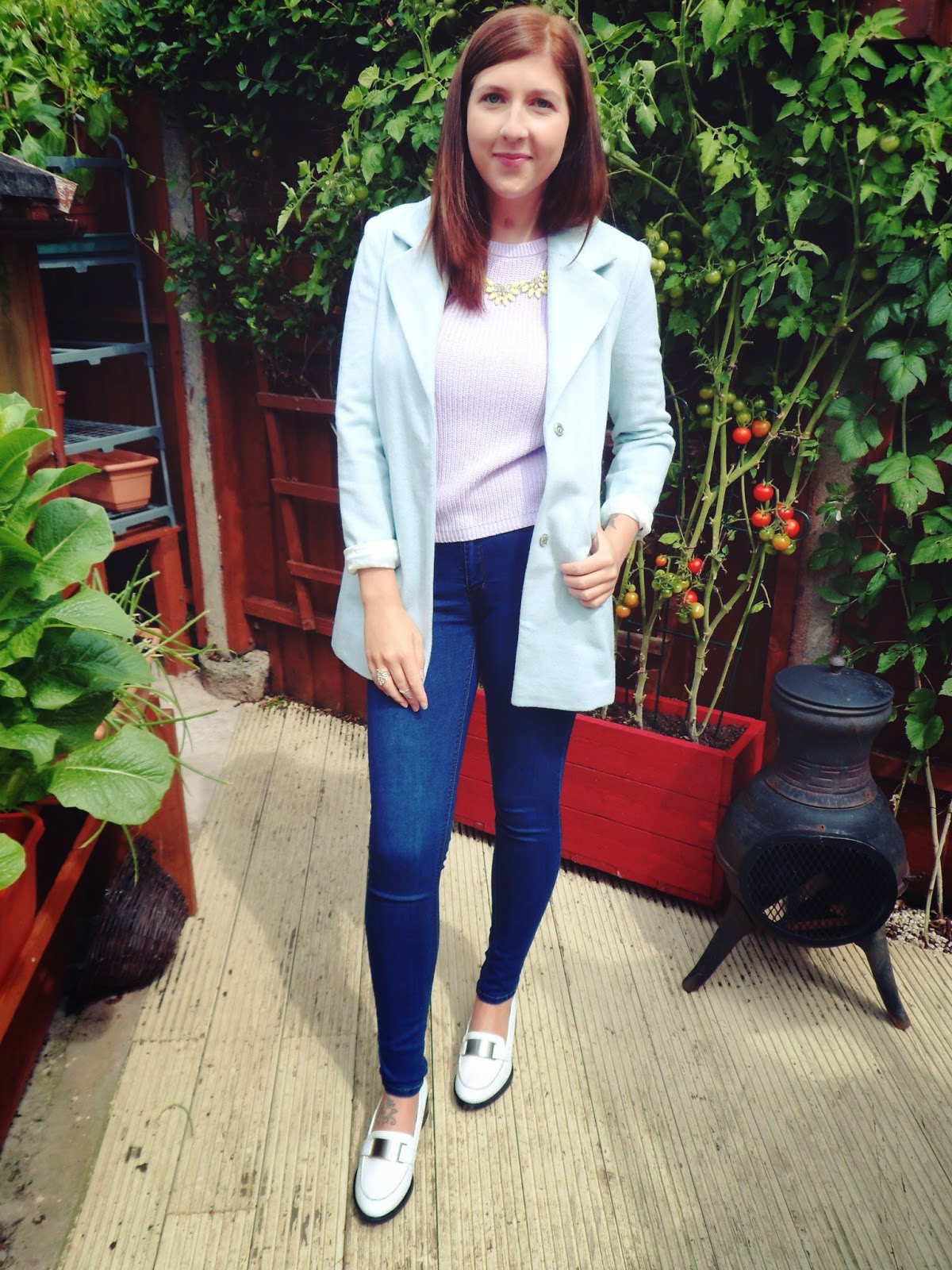 androgyny, pastels, asos, primark, skinny jeans, ootd, boyfriends coat, lilac, blue, leather, Autumn/ Winter 2014, autumn, winter, outfitoftheday, win, whatimwearing, whatibought, asseenonme, fbloggers, fashionbloggers