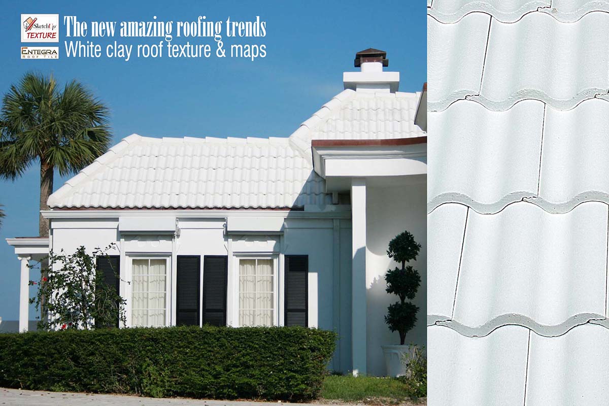 SKETCHUP TEXTURE Amazing White Clay Roofs textures seamless and maps