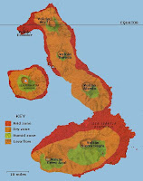 Map of Isabela Island, Galapagos