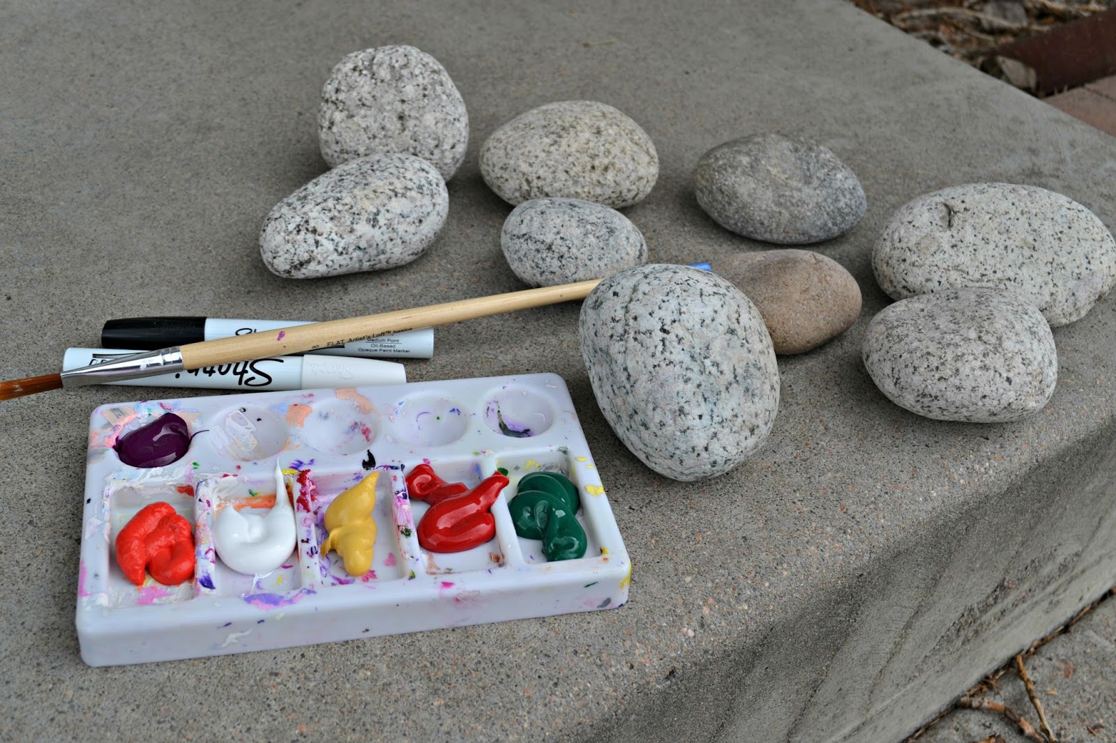 HandPainted River Stone Garden Markers Building Our Story