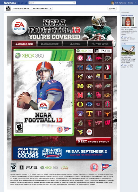 NCAA13 You're Covered App Facebook