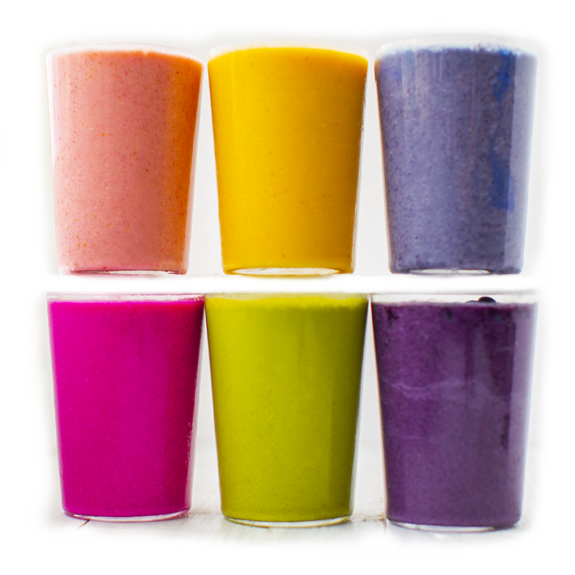 Rainbow Colored Smoothies