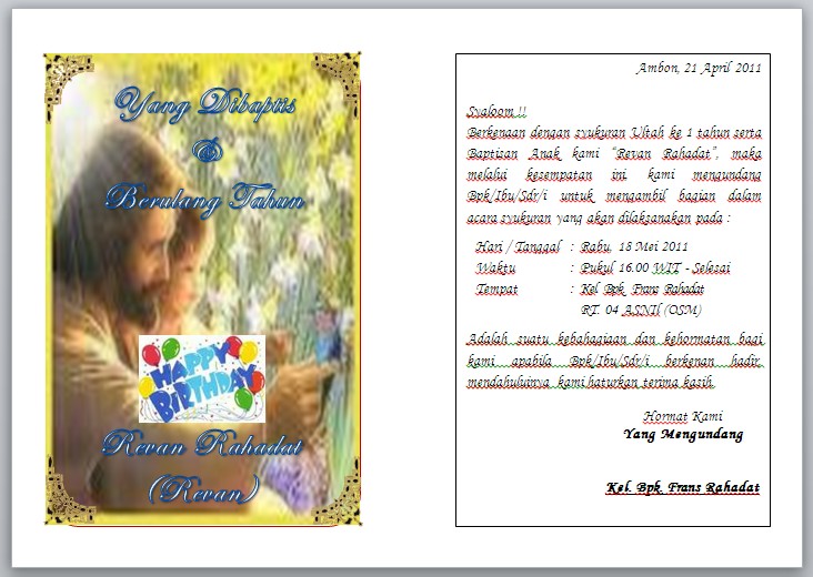 Contoh Surat Undangan Natal Katolik Sample Surat Undangan