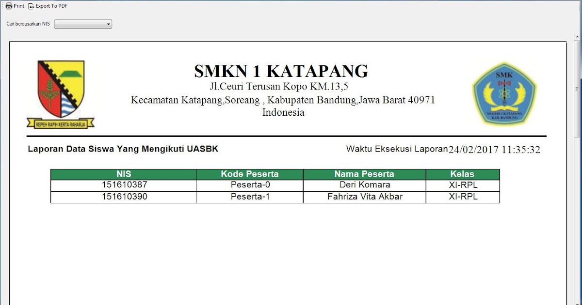 Source Code Pendaftaran Ujian Siswa Basis Komputer dengan