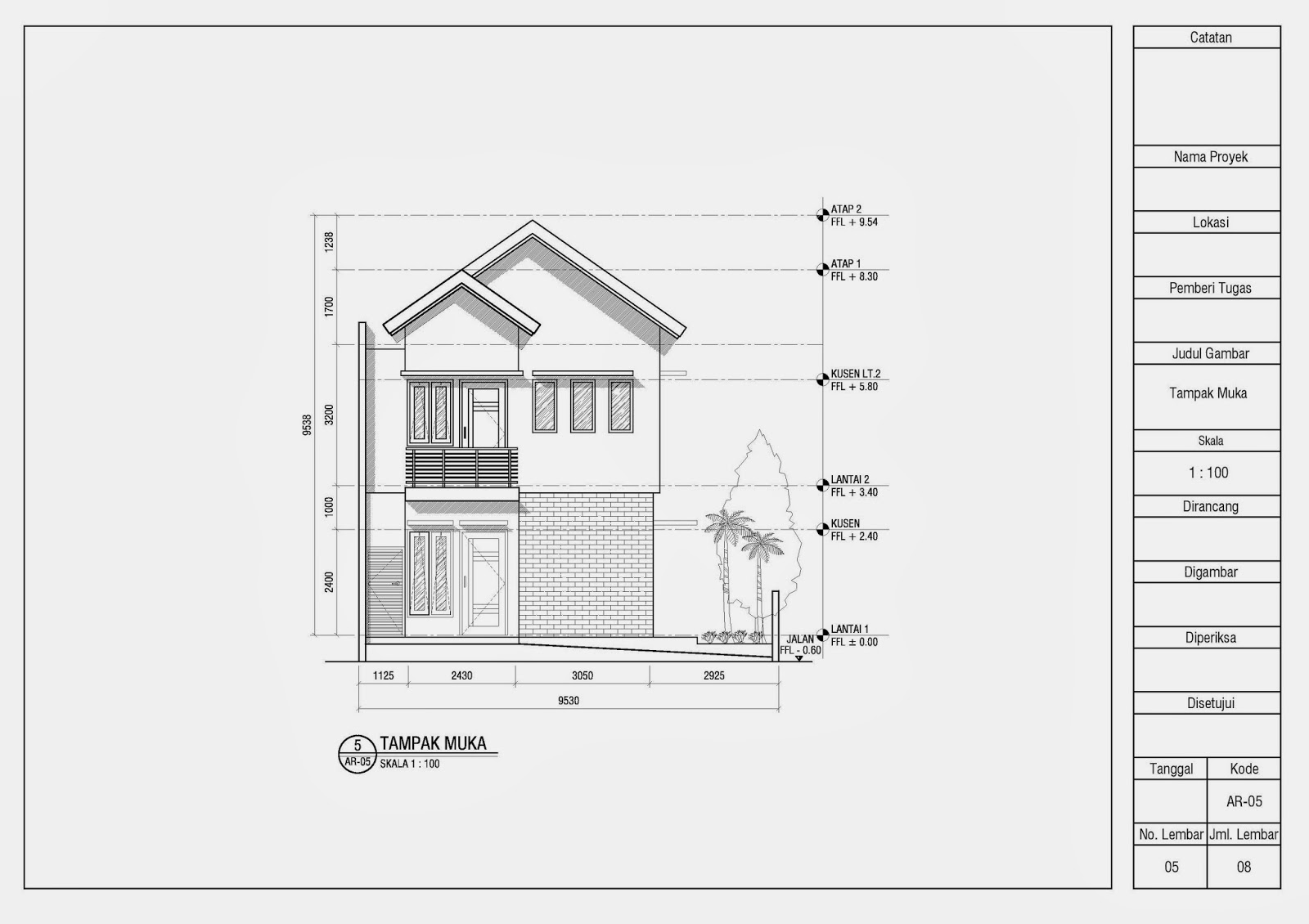 Jasa Gambar Kerja 2D dan 3D: Contoh Gambar Kerja Denah Tampak Potongan
