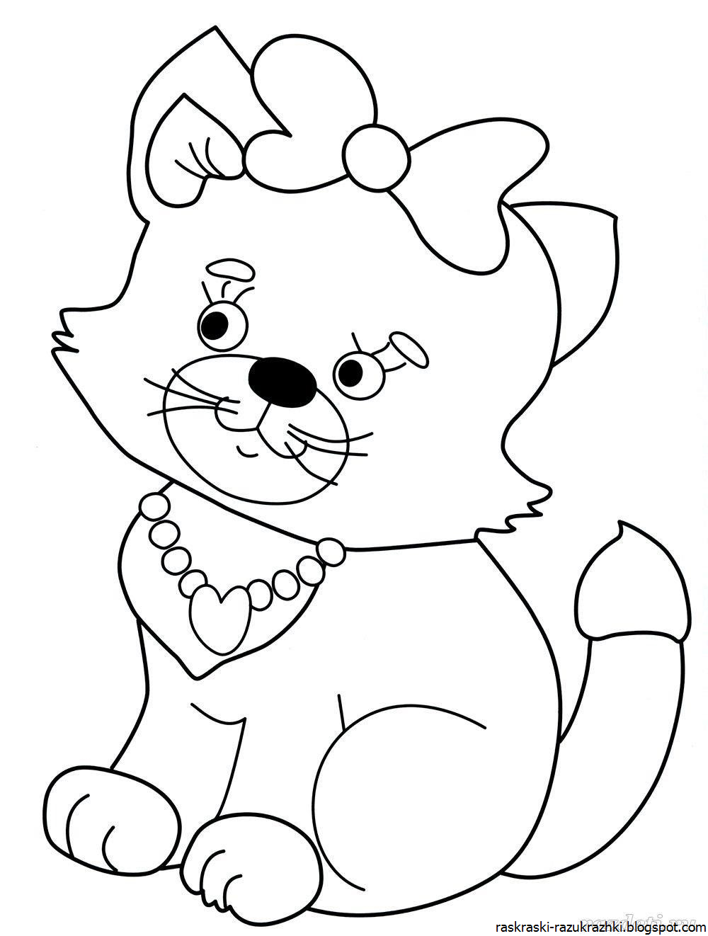 Раскраска Котенка Для Детей 3 4