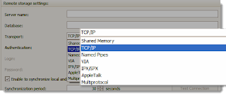 Screen image of PDF Postman password storage area, selecting a transport protocol.
