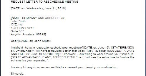 Meeting Reschedule Request Email Format