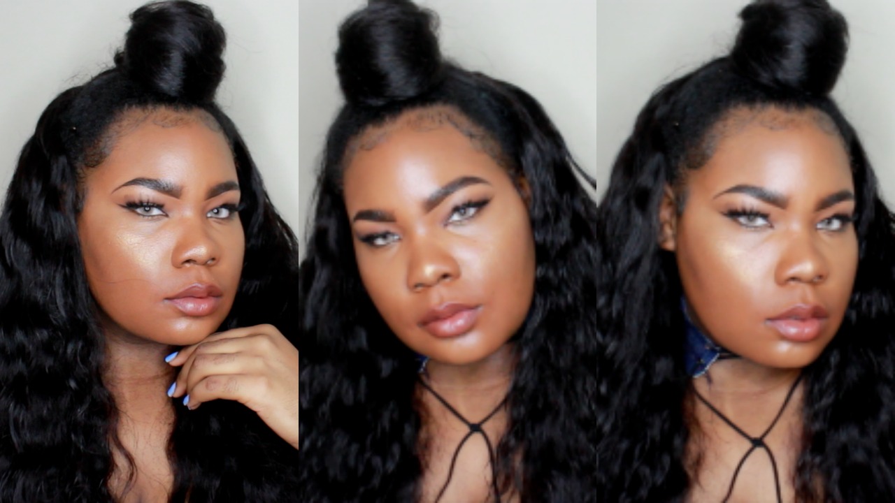 Quick Half Up Half Down Ninja Bun Using Lace Frontal Wig Baby