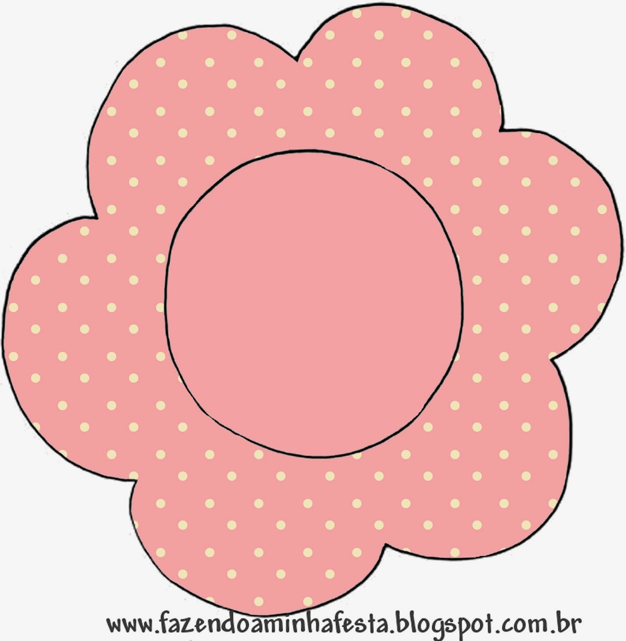 Tarjeta con forma de flor de Rosado y Amarillo.