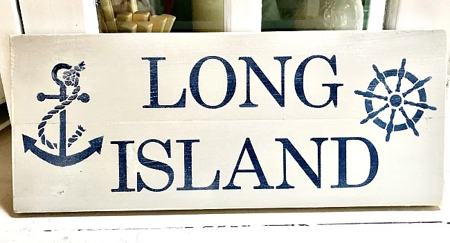 stenciled long island sign