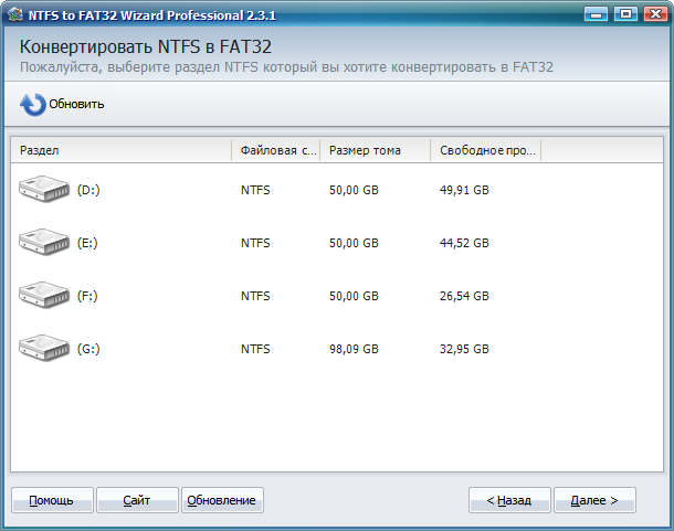 NTFS to FAT32 Wizard Portable