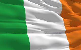 Clipart image of a waving Irish flag