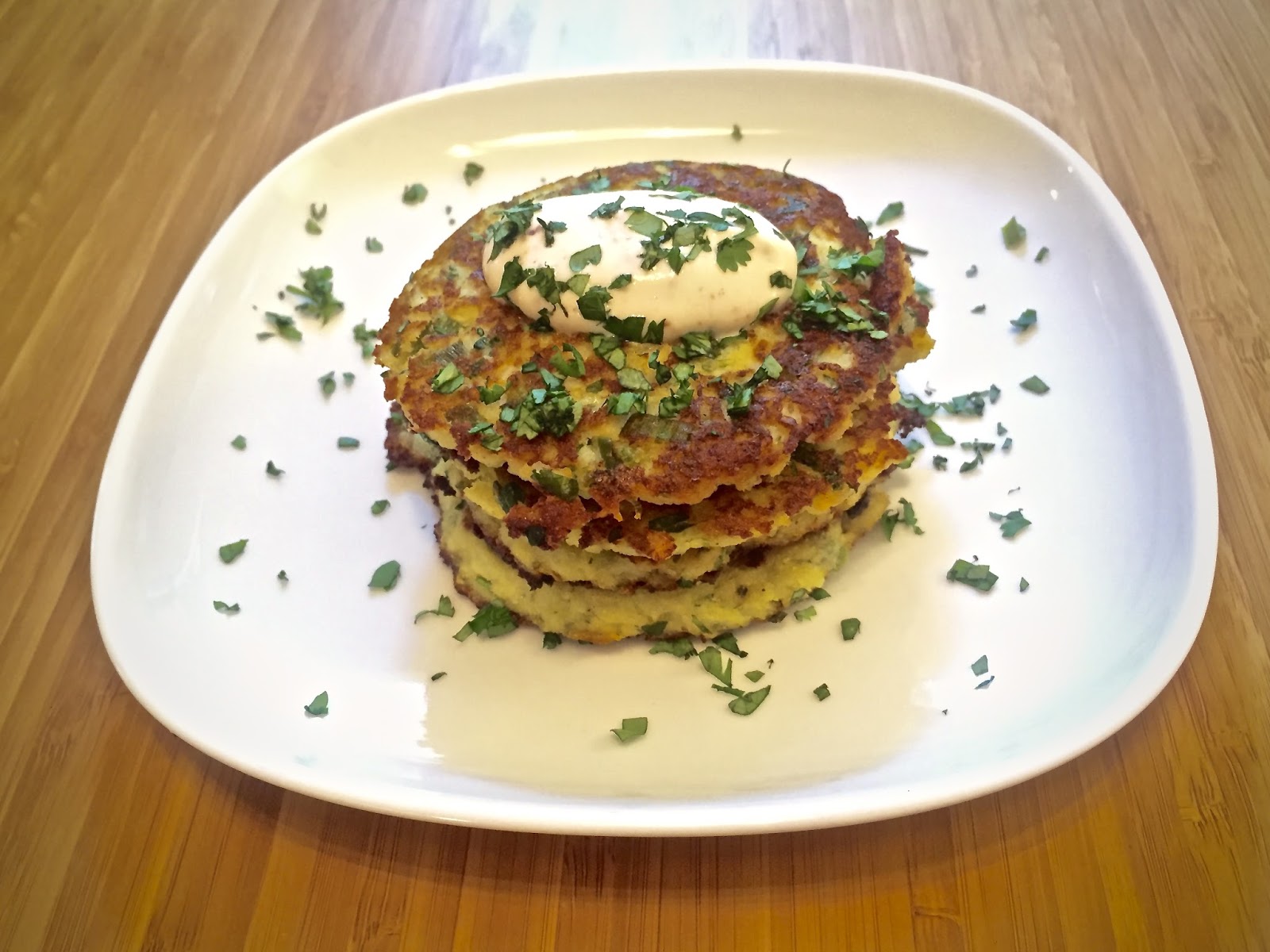 Cauliflower Fritters With Cheese, Jalapeño And Cilantro (GlutenFree)
