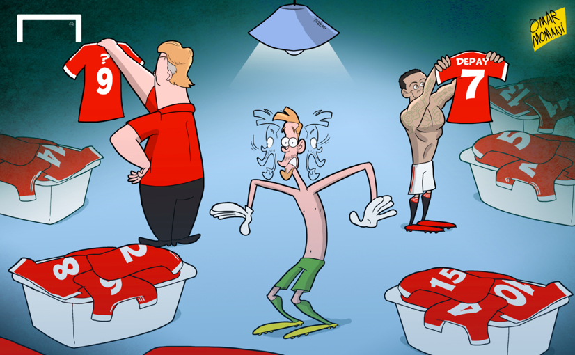 Omar Momani Cartoons With Memphis Depay Having Been Handed The No 7 Shirt At Manchester United It S All Rather Embarrassing For David De Gea Whose Future Remains Up In The Air